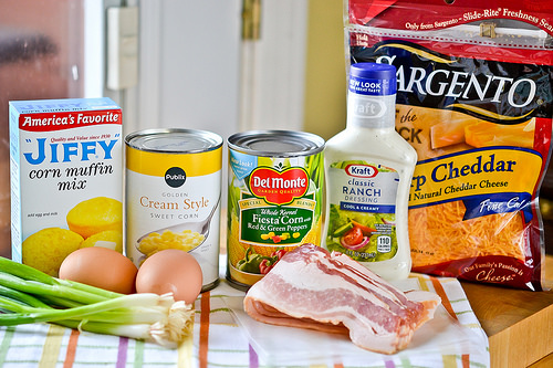 Bacon-Cheddar Corn Pudding-1