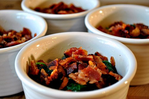 Baked Eggs with Bacon and Spinach