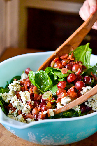 Spinach Salad with Warm Bacon Dressing-9