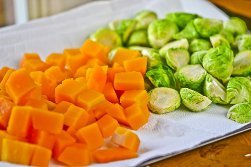 Brussels Sprouts & Butternut Squash with Bacon Vinaigrette 11