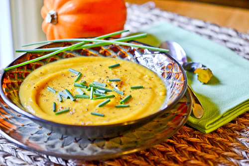 Roasted Squash, Sweet Potato & Garlic Soup