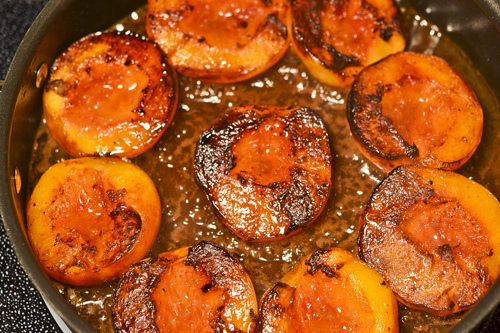 Waffles with Honey-Caramelized Peaches 9