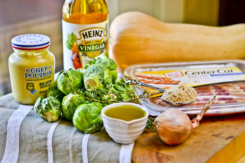 Brussels Sprouts & Butternut Squash with Bacon Vinaigrette 14