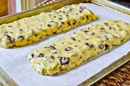 Pistachio, Cranberry & White Chocolate Biscotti