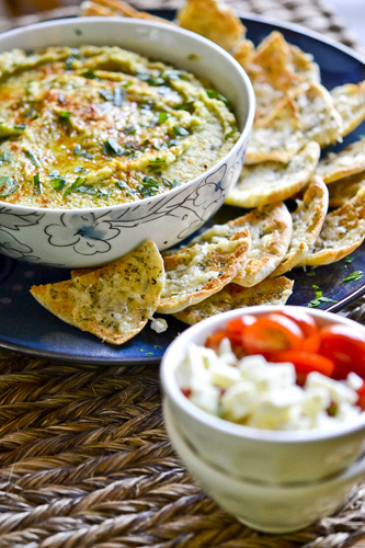 Hummus with Parmesan Herb Pita Chips 3