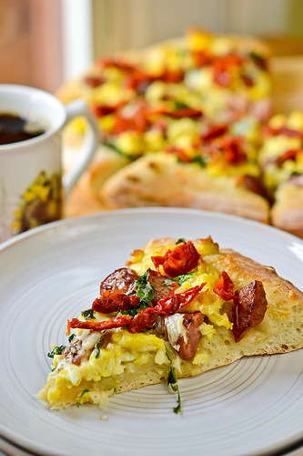 Smoked Sausage Breakfast Pizza-11