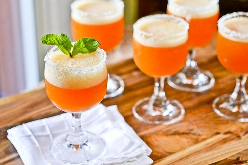 Peach Champagne Cocktails